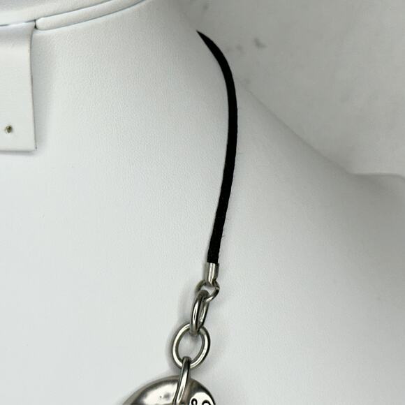 Chico's Rhinestone Love Pendant Silver Tone Necklace ✨ - Picture 6 of 9